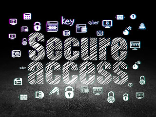 Image showing Protection concept: Secure Access in grunge dark room