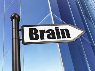 Image showing Health concept: sign Brain on Building background