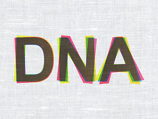 Image showing Healthcare concept: DNA on fabric texture background