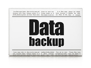 Image showing Information concept: newspaper headline Data Backup