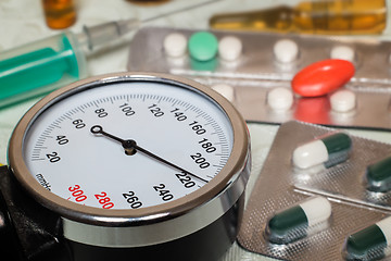 Image showing High blood pressure - hypertensive crisis and medications to tre