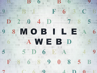 Image showing Web development concept: Mobile Web on Digital Data Paper background