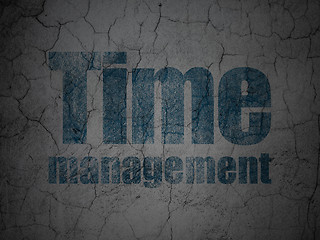 Image showing Timeline concept: Time Management on grunge wall background