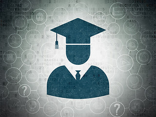 Image showing Education concept: Student on Digital Data Paper background