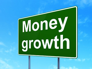 Image showing Banking concept: Money Growth on road sign background