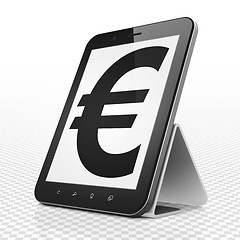 Image showing Banking concept: Tablet Computer with Euro on display