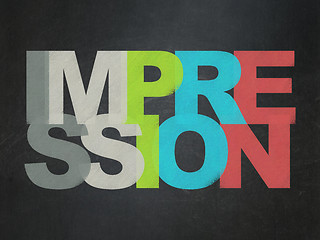 Image showing Marketing concept: Impression on School board background