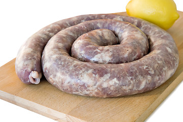 Image showing Raw pork sausage is homemade.