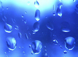 Image showing Droplets in Blue