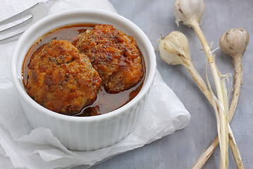 Image showing Meatballs in broth