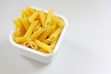 Image showing Penne rigate pasta in the plastic box