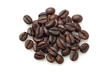 Image showing Pile of coffee beans (Robusta coffee)