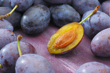 Image showing Damson plum (damascene) fruits