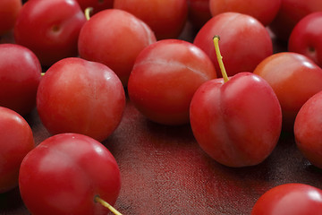 Image showing Red mirabelle plum fruits