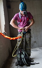 Image showing athlete preparing to jump