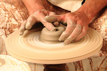 Image showing Pottery making close-up.\r\n