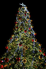 Image showing christmas tree in the dark night