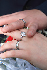 Image showing wedding rings and human hands