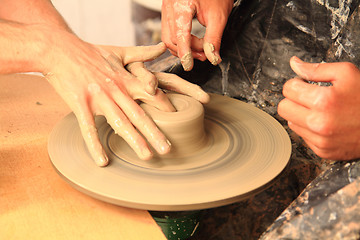 Image showing Pottery making close-up.\r\n