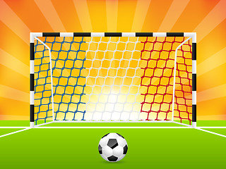 Image showing Soccer background with french flag net