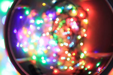 Image showing christmas lights color background