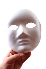 Image showing white carnival mask in human hand