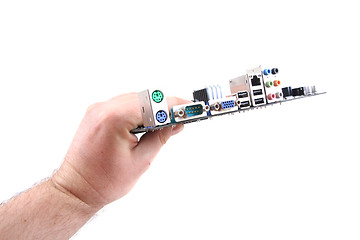 Image showing motherboard in human hand