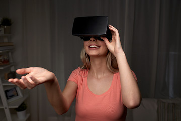 Image showing woman in virtual reality headset or 3d glasses