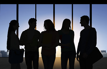 Image showing people silhouettes over office background