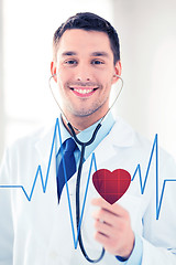 Image showing doctor listening to heart beat