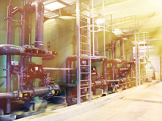 Image showing water treatment tanks at power plant