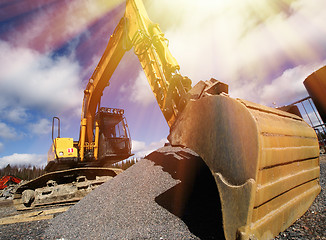 Image showing excavator against blue sky