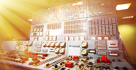 Image showing Control room of an old power generation plant