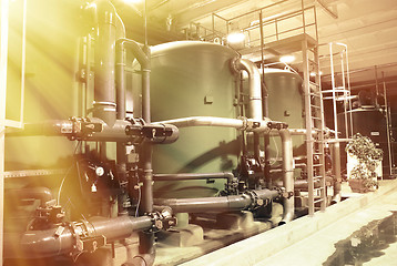 Image showing water treatment tanks at power plant