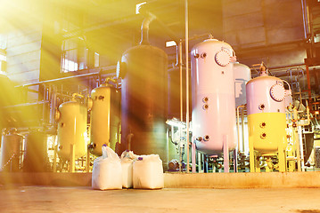 Image showing water treatment tanks at power plant