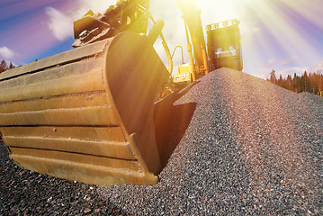 Image showing excavator against blue sky