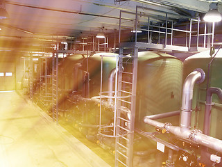 Image showing water treatment tanks at power plant