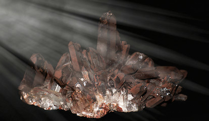 Image showing natural amethyst crystallized structure on black background     