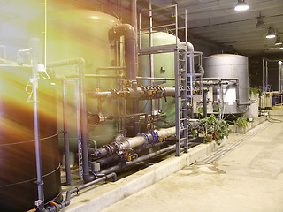 Image showing water treatment tanks at power plant