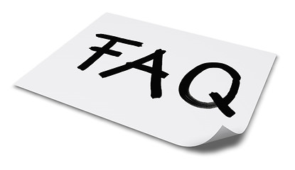 Image showing the word faq on paper sheet - 3d rendering