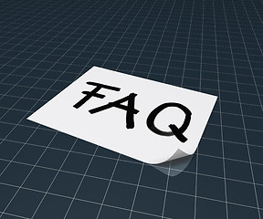 Image showing the word faq on paper sheet - 3d rendering