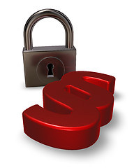 Image showing paragraph symbol and padlock - 3d rendering