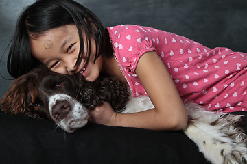 Image showing Child and dog