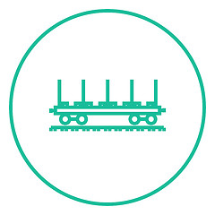 Image showing Cargo wagon line icon.