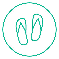 Image showing Beach slipper line icon.