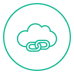 Image showing Cloud computing line icon.