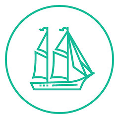 Image showing Sailboat line icon.