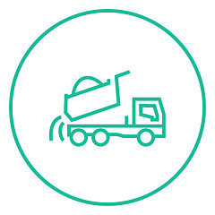 Image showing Dump truck line icon.