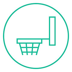 Image showing Basketball hoop line icon.