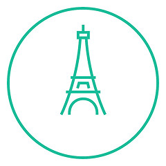 Image showing Eiffel Tower line icon.